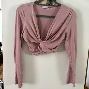 Pink Twisted Crop Top